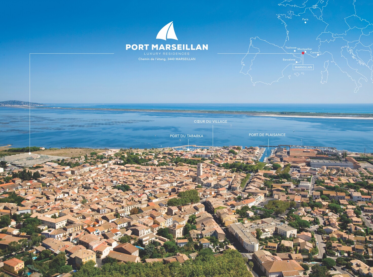 Vue aérienne Port Marseillan