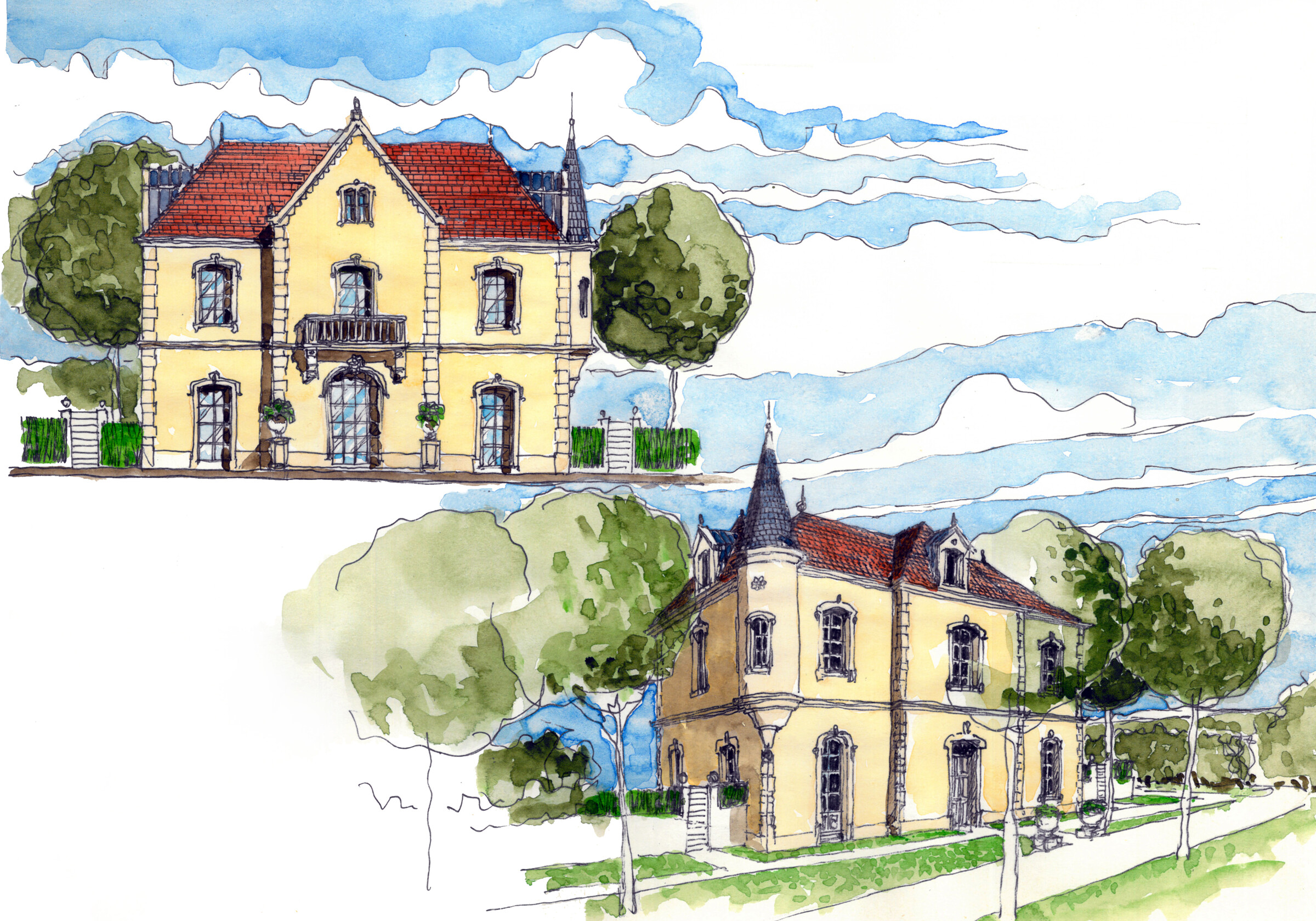 Croquis château Roches Fleuries