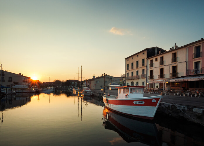 Port de Marseillan à la tombée du jour